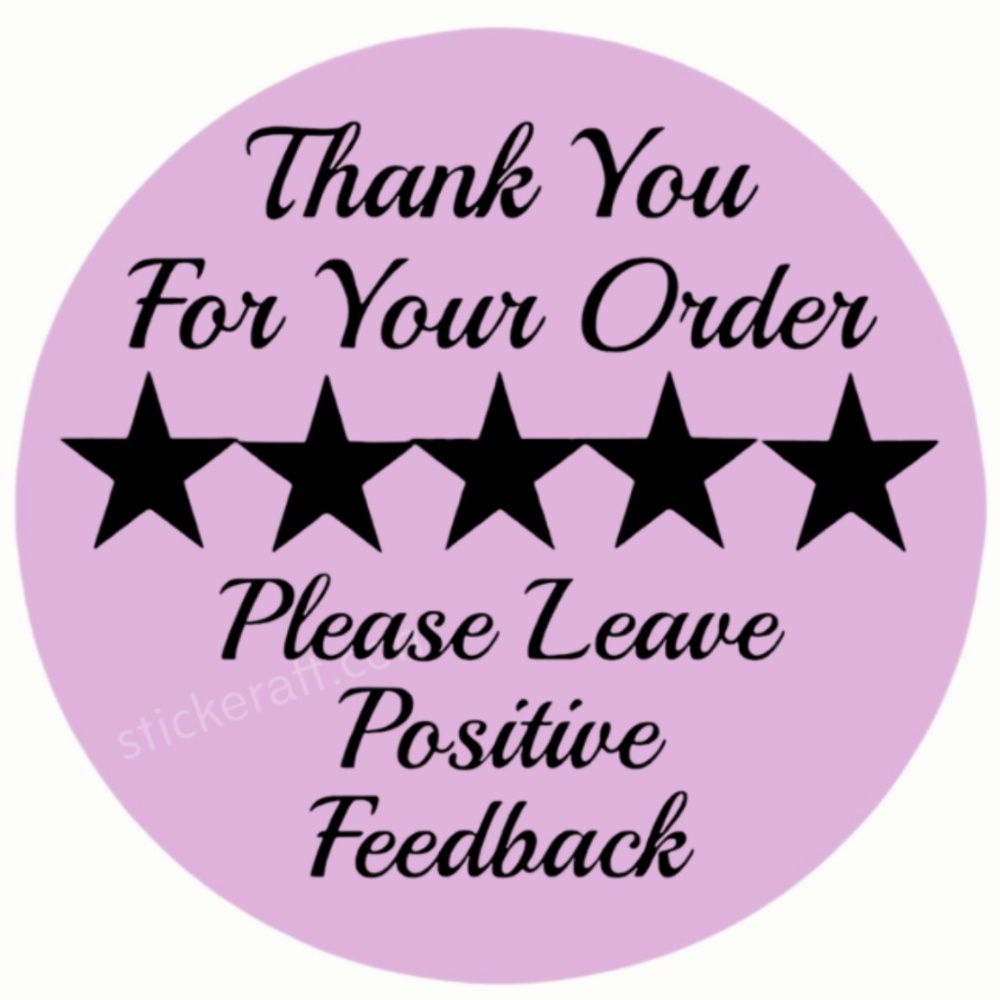 Thank You Stickers Positive Feedback Labels 5 Star Review Packaging - Picture 12 of 15